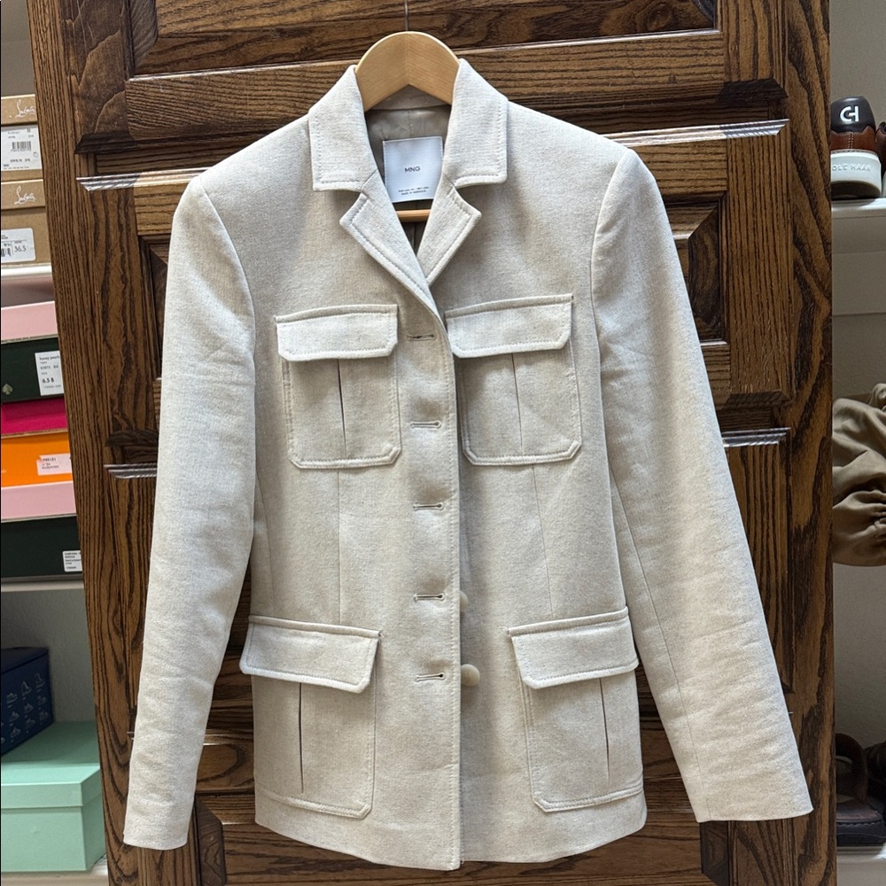 Mango Cream Blazer and short set